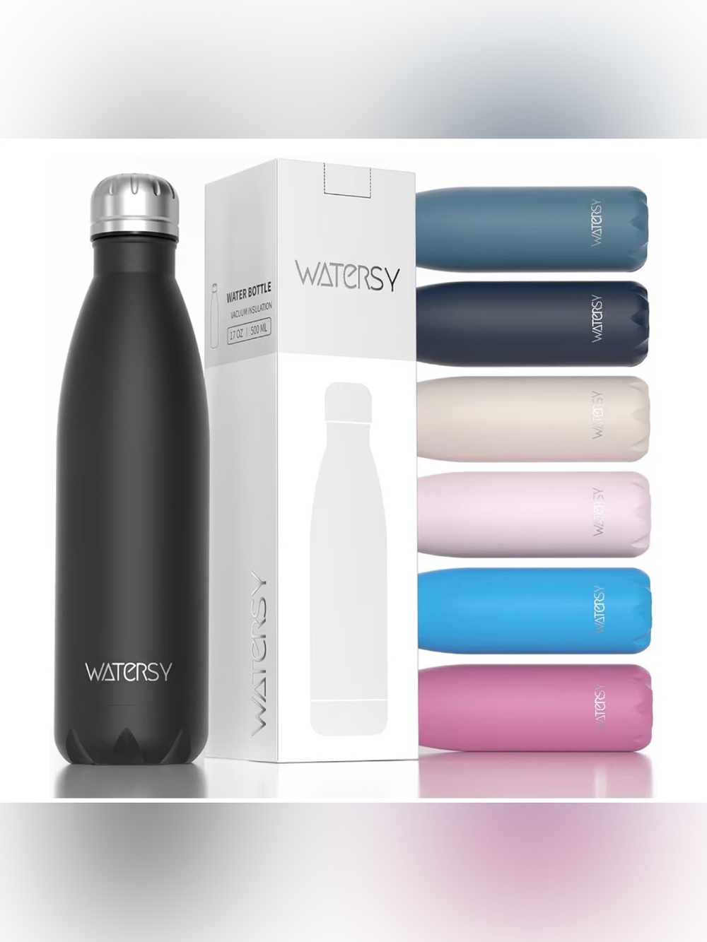 Watersy Insulated Water Bottle - Matte Black